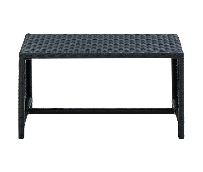 Mesa de café - mesa de centro de ratán sintético negro 70x40x38 cm