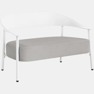 Sofá de jardim Céora em plástico e metal - 2 lugares - Branco