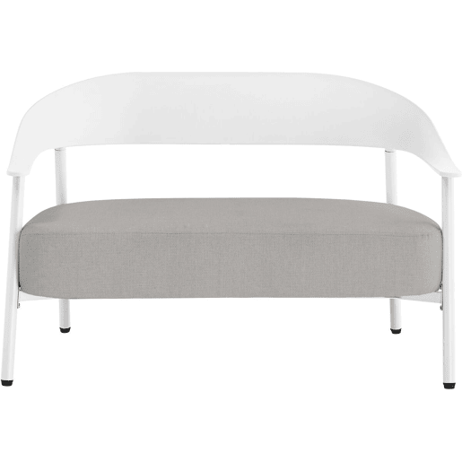 Sofá de jardim Céora em plástico e metal - 2 lugares - Branco