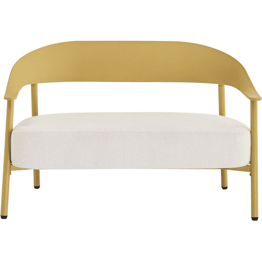 Sofá de jardim Céora em plástico e metal - 2 lugares - Amarelo