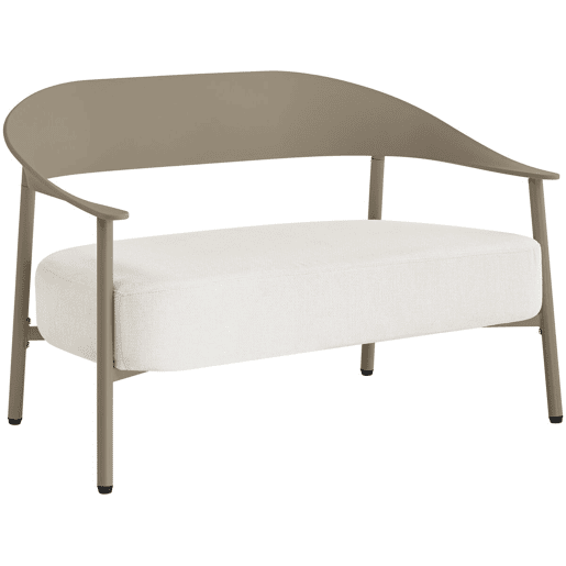 Sofá de jardim Céora em plástico e metal - 2 lugares - Taupe