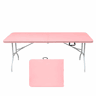Mesa dobrável portátil de 180 cm - resistente, multifuncional, com alça, capacidade de 135 kg - rosa