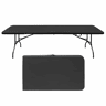 Mesa dobrável de 244 cm - resistente, multifuncional, com pega - preta