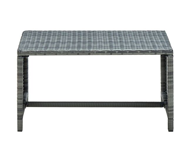 Mesa de café - mesa de centro de ratán sintético gris antracita 70x40x38 cm