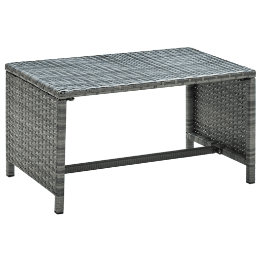 Mesa de Centro, Mesa baixa, 70x40x38 cm vime PE antracite Mesa de Centro, Mesa baixa, 70x40x38 cm vime PE antracite