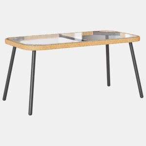 Mesa de Centro, Mesa baixa, Marrom e Preto 90 x 45 x 43 cm vime PE