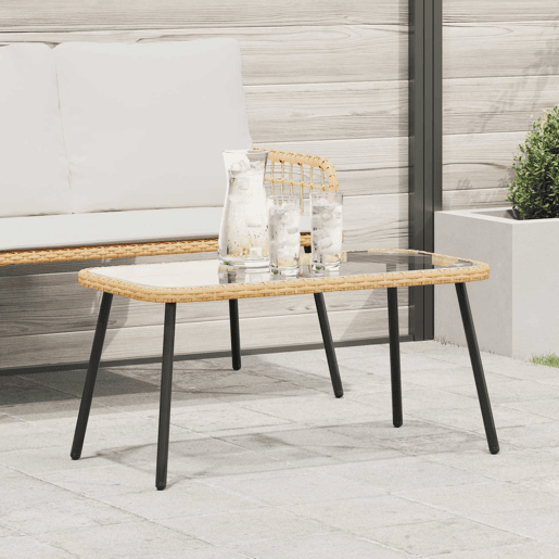 Mesa de Centro, Mesa baixa, Marrom e Preto 90 x 45 x 43 cm vime PE
