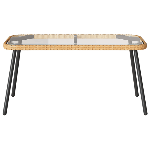 Mesa de Centro, Mesa baixa, Marrom e Preto 90 x 45 x 43 cm vime PE