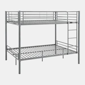 Cama de beliche dupla Adam com estrado de molas - 140 x 190 cm - Cinzento