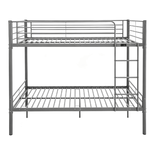 Cama de beliche dupla Adam com estrado de molas - 140 x 190 cm - Cinzento