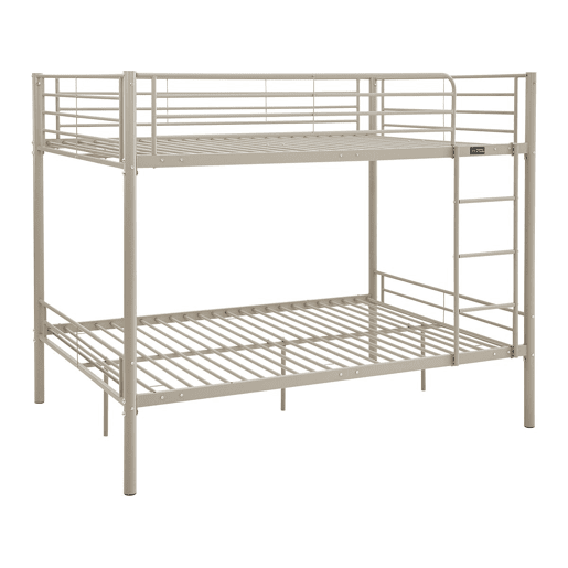 Cama de beliche dupla Adam com estrado de molas - 140 x 190 cm - Taupe