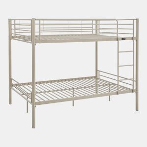 Cama de beliche dupla Adam com estrado de molas - 140 x 190 cm - Taupe
