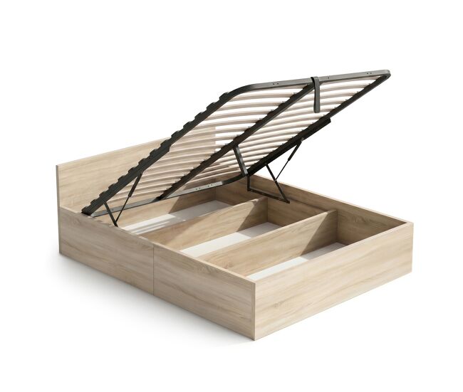 Cama con canapé abatible Somier Elevable de Metal 147x205