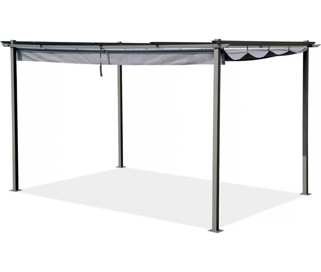 Pérgola con techo retráctil - 3 x 4 m - antracita