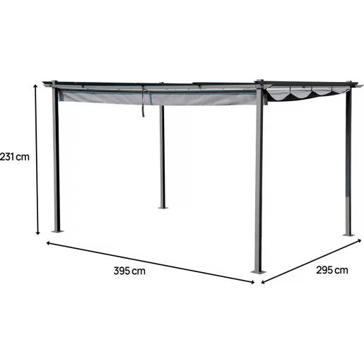 Pérgula com teto retrátil - 3 x 4 m - Antracite Pérgula com teto retrátil - 3 x 4 m - Antracite