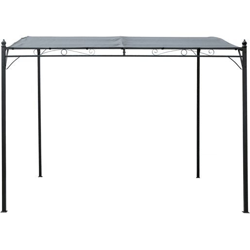 Pérgula metálica inclinada inclinada - 3 x 2,5 m - Cinza