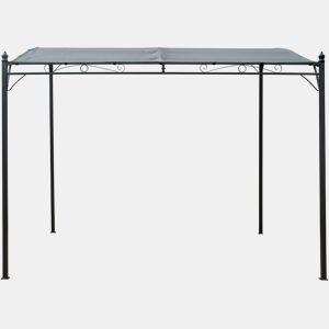 Pérgula metálica inclinada inclinada - 3 x 2,5 m - Cinza