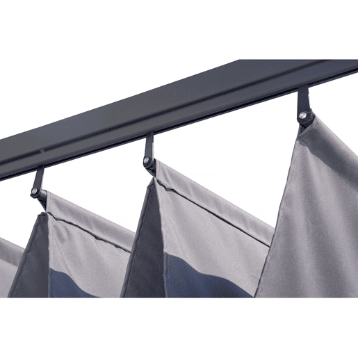 Pérgola inclinada com teto retrátil - 3 x 4 m - Cinza antracite