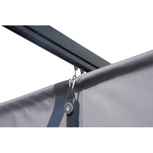 Pérgola inclinada com teto retrátil - 3 x 4 m - Cinza antracite