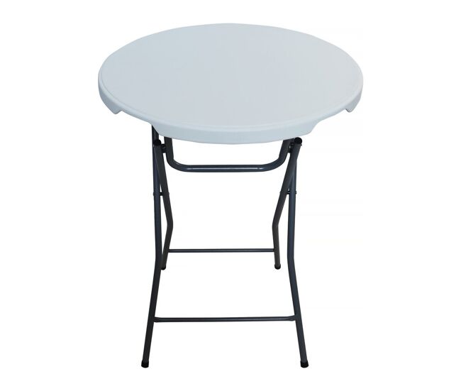 Mesa alta pliante en plástico ø 80 cm "lili" - blanco