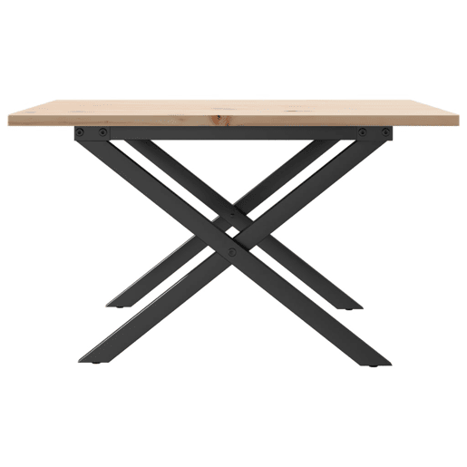 Mesa de Centro, Mesa baixa, estrutura em X 60x60x40 cm pinho e aço