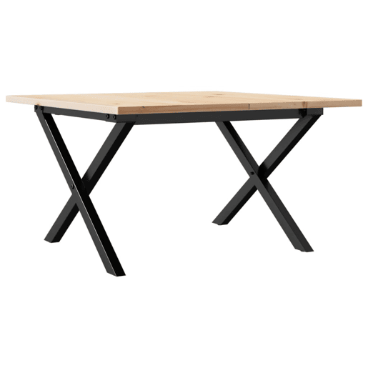 Mesa de Centro, Mesa baixa, estrutura em X 60x60x40 cm pinho e aço