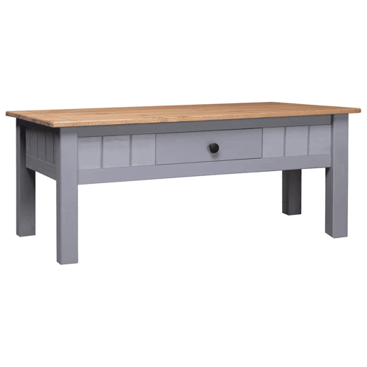Mesa de Centro, Mesa baixa, 100x60x43,5 cm pinho maciço Panama cinzento