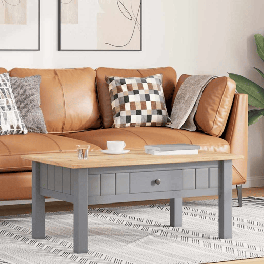 Mesa de Centro, Mesa baixa, 100x60x43,5 cm pinho maciço Panama cinzento