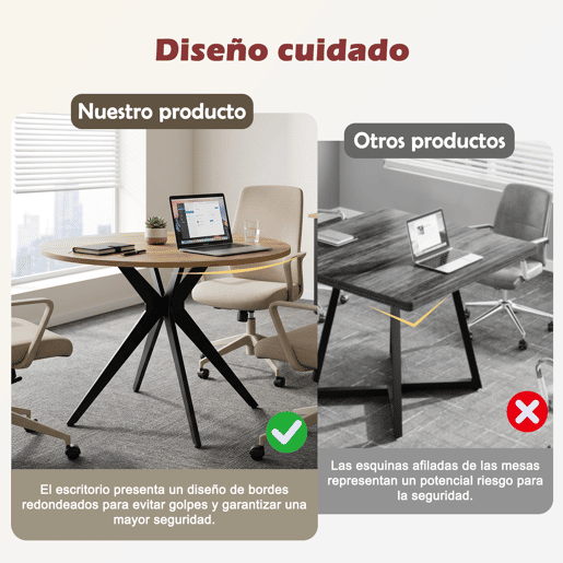 MEUBLES COSY Conjunto de Mesa e 4 Cadeiras de Jantar Jogo de Mesa Redonda de MDF de 80cm e 4 Cadeiras Estofadas de Estilo Nórdico, CarvalhoCreme
