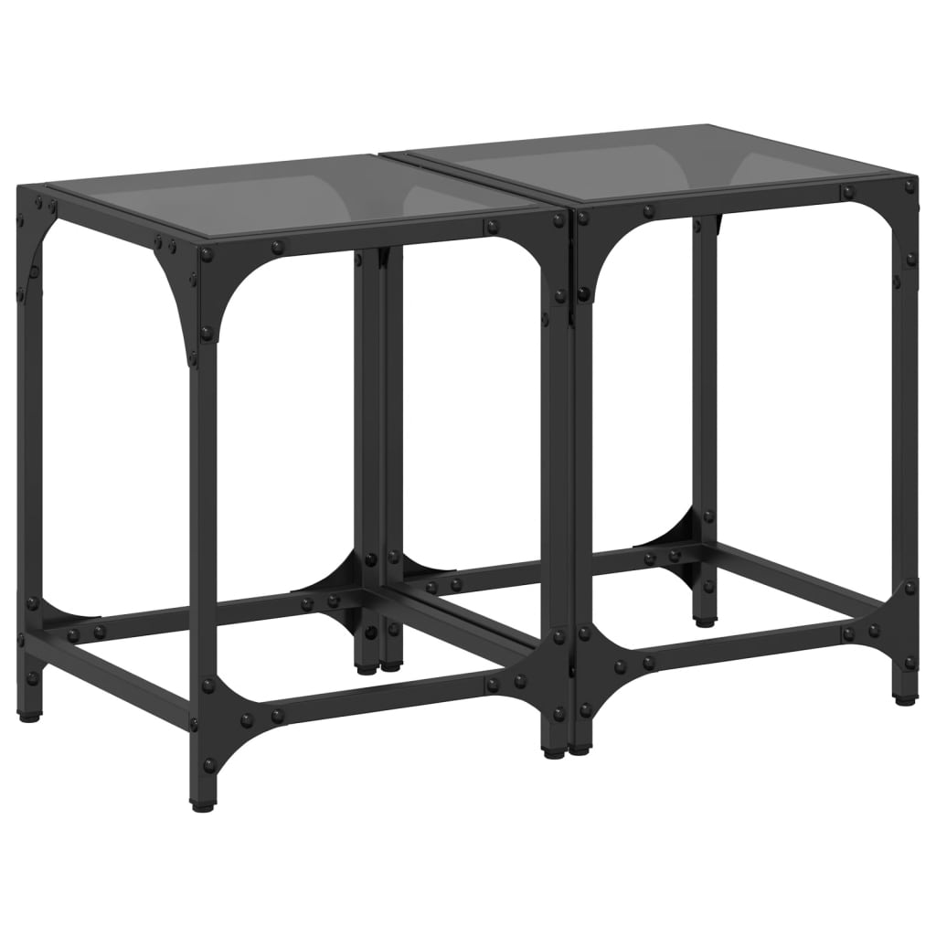 2 uds Mesas de Centro - Mesas de Café 30x30 Negro