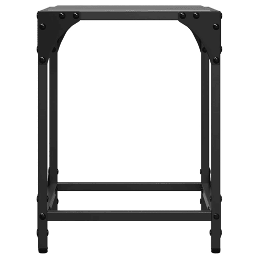 2pcs Mesas de centro, Mesas baixas c topo em vidro preto 30x30x40 cm aço