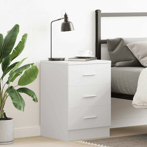 Soluna Home - Mesitas De Noche Madera Blanco Madera 38 x 35 x 56 cm