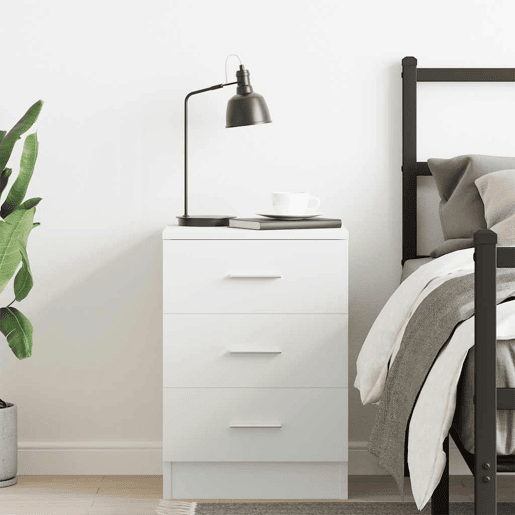 Soluna Home - Mesitas De Noche Madera Blanco Madera 38 x 35 x 56 cm