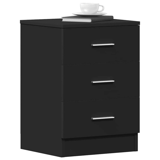 Soluna Home - Mesitas De Noche Madera Negro Madera 38 x 35 x 56 cm