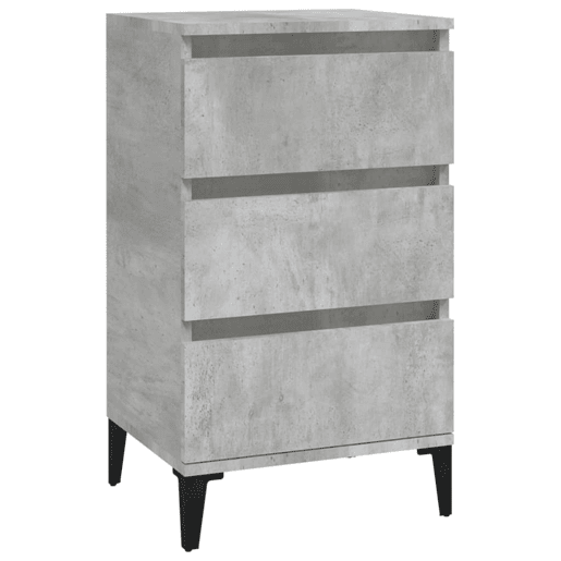 Soluna Home - Mesas de cabeceira Madeira trabalhada e metal 40 x 35 x 70 cm
