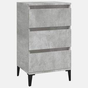 Soluna Home - Mesas de cabeceira Madeira trabalhada e metal 40 x 35 x 70 cm