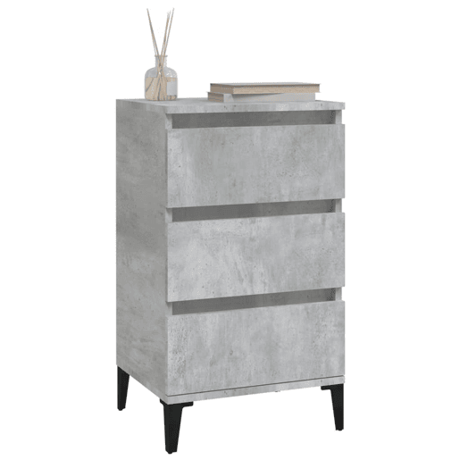 Soluna Home - Mesas de cabeceira Madeira trabalhada e metal 40 x 35 x 70 cm
