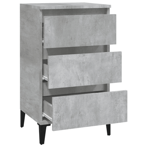 Soluna Home - Mesas de cabeceira Madeira trabalhada e metal 40 x 35 x 70 cm