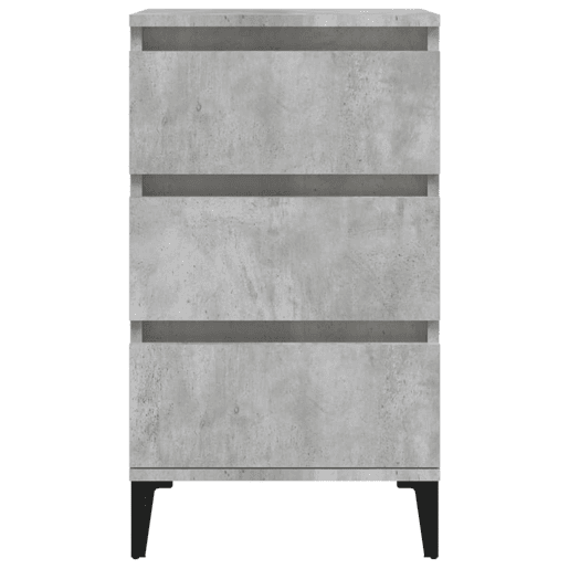 Soluna Home - Mesas de cabeceira Madeira trabalhada e metal 40 x 35 x 70 cm