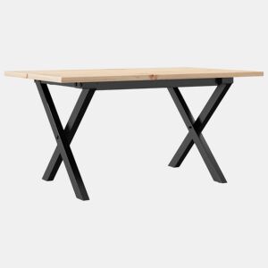 Mesa de Centro, Mesa baixa, estrutura em X 80x50x40 cm pinho e aço