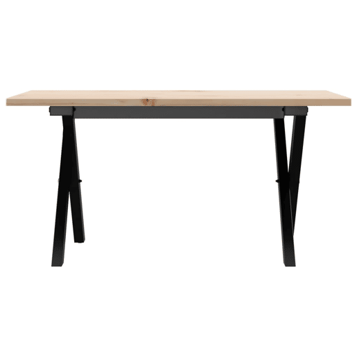Mesa de Centro, Mesa baixa, estrutura em X 80x50x40 cm pinho e aço