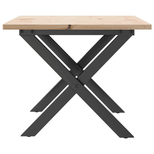 Mesa de Centro, Mesa baixa, estrutura em X 80x50x40 cm pinho e aço