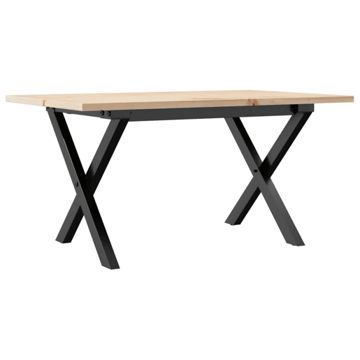 Mesa de Centro, Mesa baixa, estrutura em X 80x50x40 cm pinho e aço