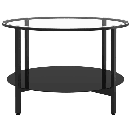 Mesa de Centro, Mesa baixa 70 cm vidro temperado preto e transparente Mesa de Centro, Mesa baixa 70 cm vidro temperado preto e transparente