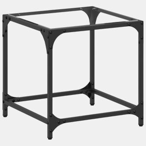 Mesa de Centro, Mesa baixa c topo em vidro transparente 40x40x40 cm aço