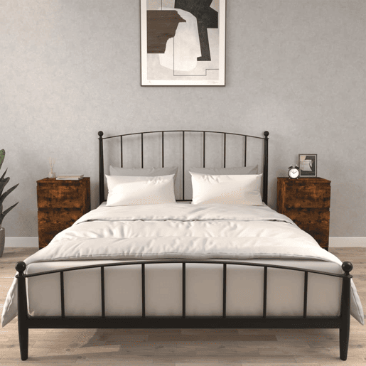 Soluna Home - Mesas de cabeceira Madeira trabalhada e metal 2 piezas 40 x 35 x 70 cm