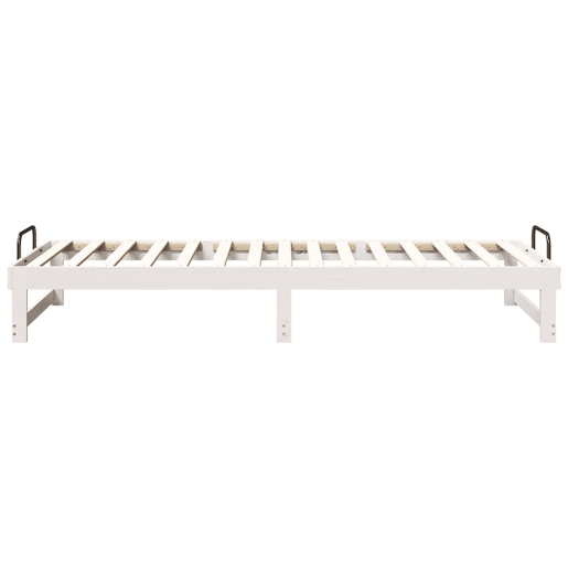Estrutura de cama de solteiro para adultos - Branco 90 x 220 cm Madeira de Pinheiro Sólida