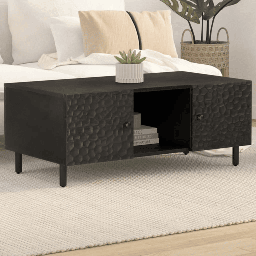 Mesa de Centro, Mesa baixa, 100x54x40 cm madeira de mangueira maciça preto
