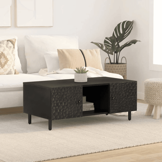 Mesa de Centro, Mesa baixa, 100x54x40 cm madeira de mangueira maciça preto