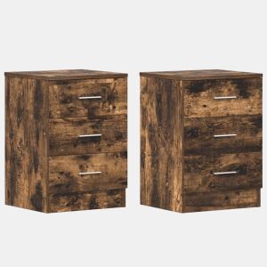 Soluna Home - Mesas de cabeceira Madeira 2 piezas 38 x 35 x 56 cm
